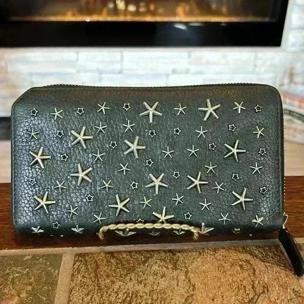 Jimmy Choo Carnaby Star Studded Zippy Wallet - Picture 3 of 9